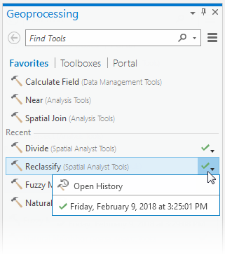 Outils de géotraitement récemment utilisés