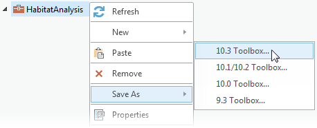 Boîte à outils Enregistrer sous