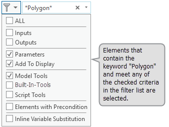 Recherche filtrée dans ModelBuilder