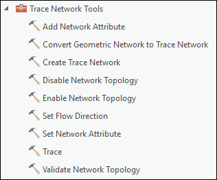 Outils de la boîte d’outils Trace Network (Réseau de traçages)