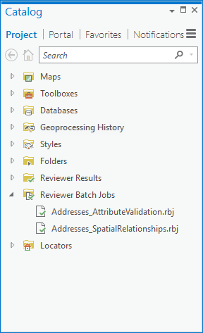 Reviewer batch jobs on the Catalog pane
