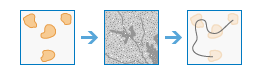 Illustration de l’outil Déterminer le réseau de coût de déplacement optimal