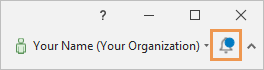 Bouton Notifications indiquant qu’une notification est disponible