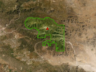 Entité Zone sauvage San Gorgonio sur la carte