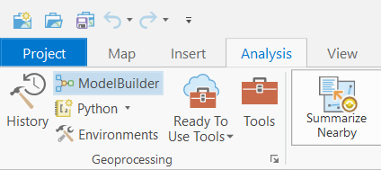 ModelBuilder dans l’onglet Analysis