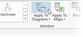 Apply To Diagrams (Appliquer aux diagrammes) sur l’onglet Data (Données) de l’ensemble d’onglets