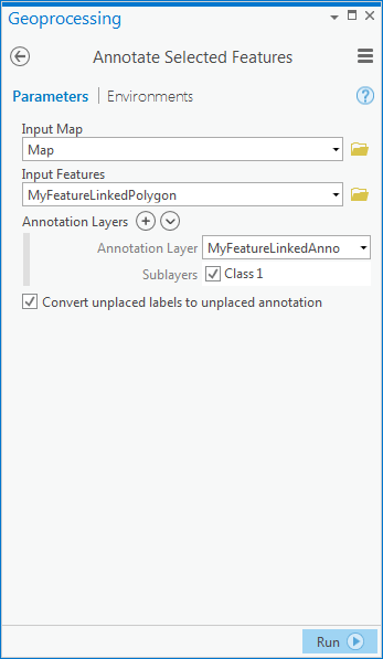 Annotate Selected Features (Annoter les entités sélectionnées)