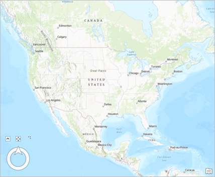 Vue de scène avec un zoom sur l’Amérique du Nord