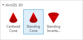 Symbole Standing Cone (Cône constant) sélectionné dans la bibliothèque de symboles