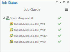 Fenêtre Job Status (État de la tâche) affichant toutes les tâches terminées