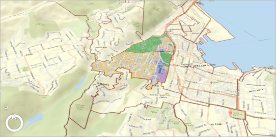 Contours des limites suburbaines dans la scène