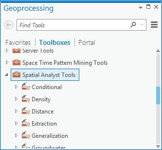 Afficher la boîte à outils Spatial Analyst