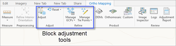 Outils d'ajustement de bloc d’orthocartographie