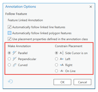 Options d’annotation