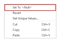 Set To ‘<Null>’ (Définir sur « <Null> »)