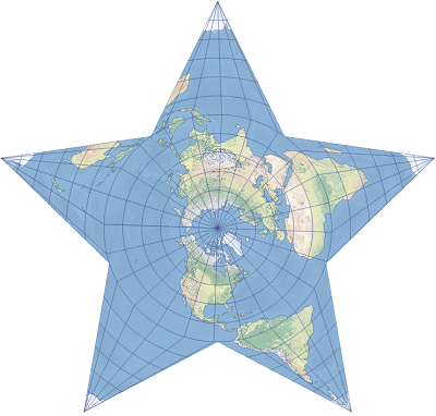 Exemple de projection en étoile de Berghaus