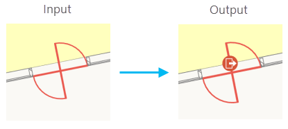 Exemple d’utilisation de l’outil Générer les entrées d’un bâtiment pour des portes tournantes