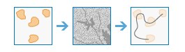 Illustration de l’outil Déterminer le réseau de coût de déplacement optimal