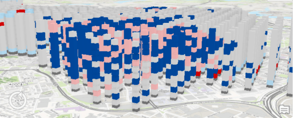 Sortie du thème d’affichage Résultats des grappes et points aberrants dans l’outil Visualiser le cube spatio-temporel en 3D