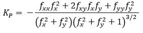 Algorithme de courbure longitudinale (ligne de pente normale)