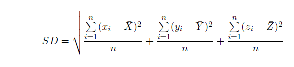 Équation de distance non pondérée