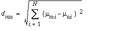 Formule permettant de calculer une distance entre deux moyennes