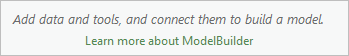 Message de bienvenue ModelBuilder et lien