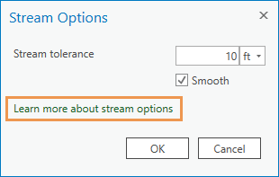 La boîte de dialogue Options du mode continu comporte un lien vers la documentation de référence.