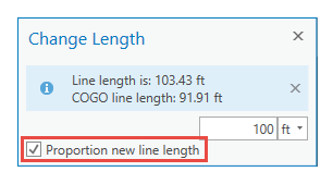 Proportion de la nouvelle longueur de ligne