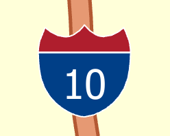 Symbole textuel d’un panneau d’identification d’autoroute