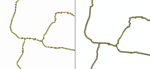 Exemples de crénelage de lignes