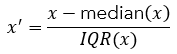 Équation de la méthode Standardisation robuste