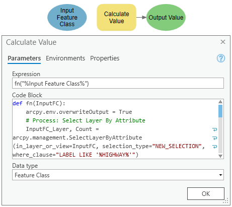 Utilisation de Calculer une valeur avec des outils de géotraitement