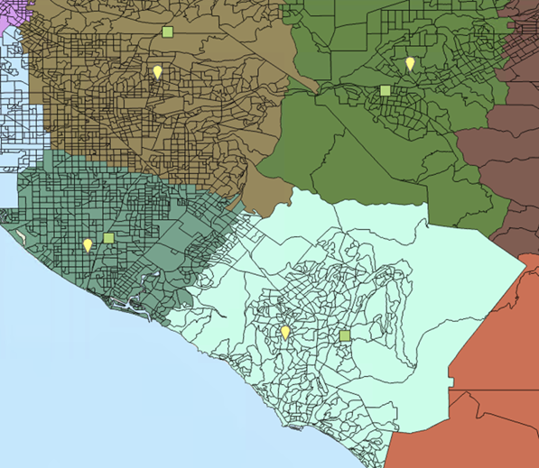 Points d’origine et centres de secteur