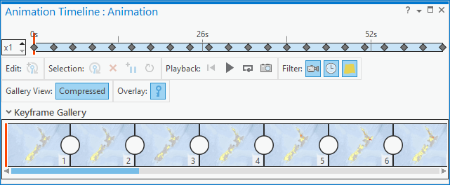 Images-clés dans la fenêtre Animation Timeline (Chronologie de l’animation)