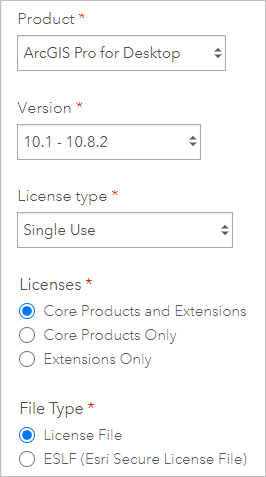 Les paramètres du produit et de la licence pour un fichier de licence sont affichés.