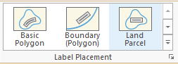 Options de placement des étiquettes Land Parcel (Etiquette)