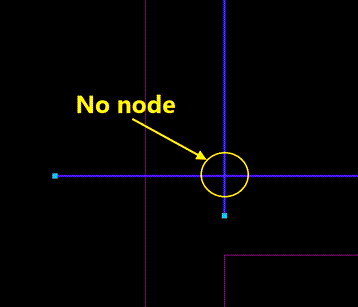 Exemple AutoCAD d’un nœud manquant