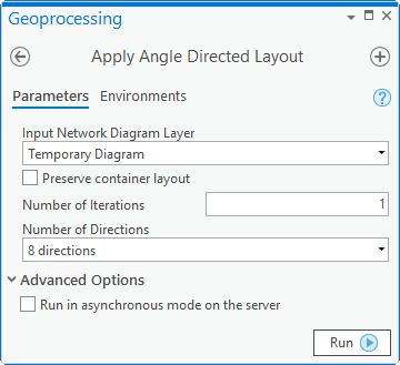 Appliquer les paramètres de la mise en page Angle Directed (Angle dirigé)