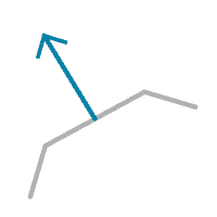 Exemple de l’option de règle Perpendicular To Second Segment (Perpendiculaire au deuxième segment)