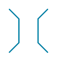 Exemple de l’option de règle Parallel With Ticks (Parallèle avec croisillons)