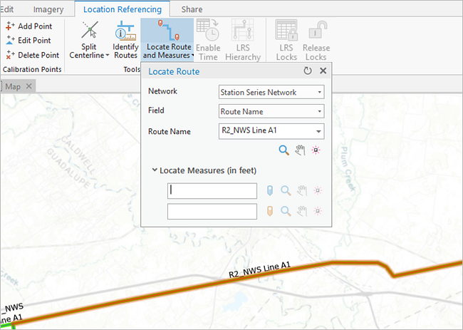 Options Locate Measures (Localiser des mesures)