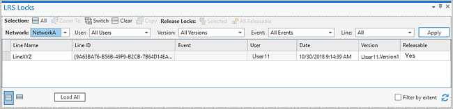 Table LRS Locks (Verrous LRS)