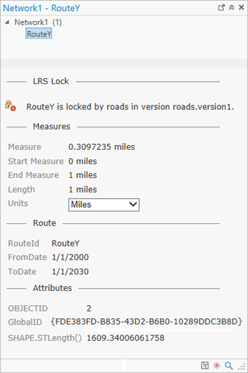 Boîte de dialogue Identify Route (Identifier l’itinéraire), verrous existants