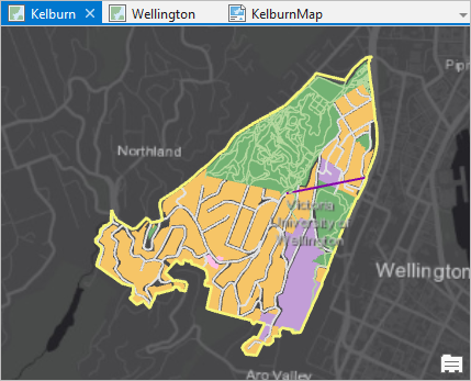 Vue cartographique Kelburn