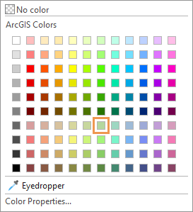 Palette de couleurs avec sélection du coloris Sage poudée