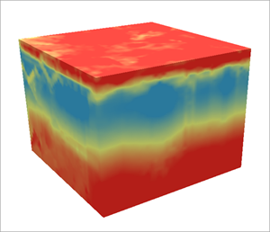 Couche géostatistique représentée comme couche voxel.