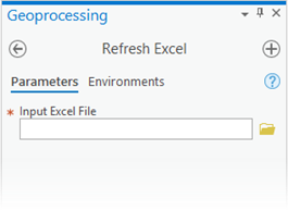 Outil de géotraitement Refresh Excel (Actualiser Excel)