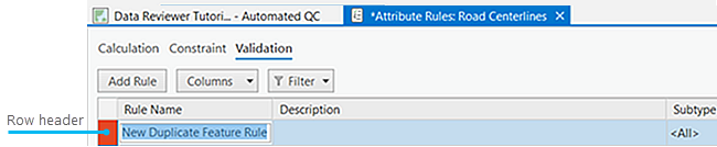 Vue Attribute Rules (Règles attributaires) avec des paramètres obligatoires manquants