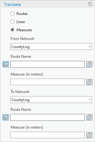 Boîte de dialogue Translate (Convertir) avec mesures choisies